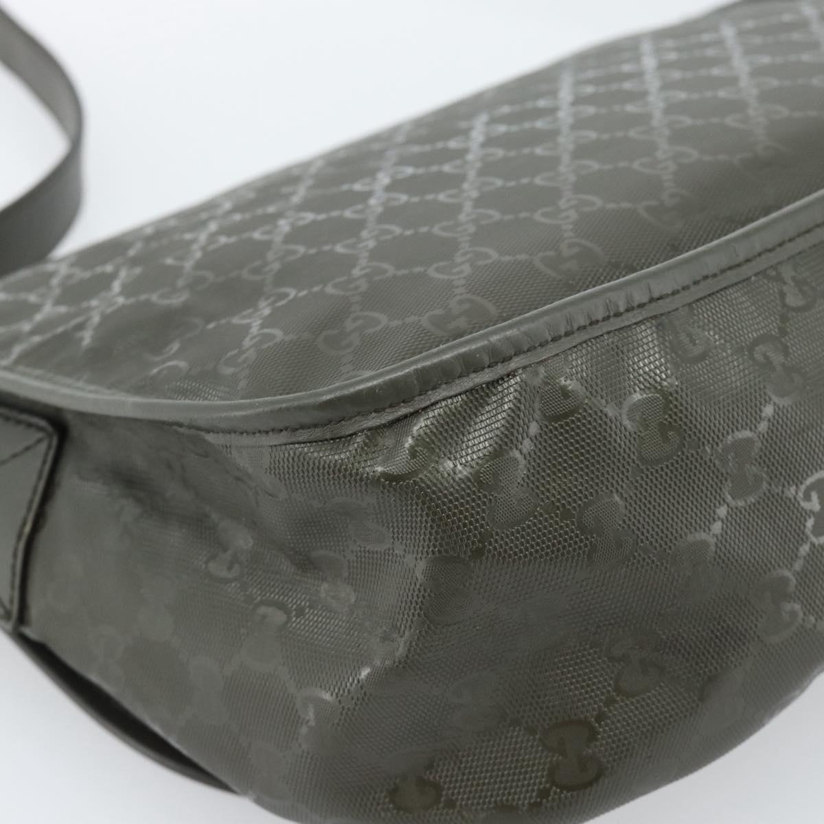 GUCCI GG Implementation Shoulder Bag PVC Green Silver 201732 Auth 183034A