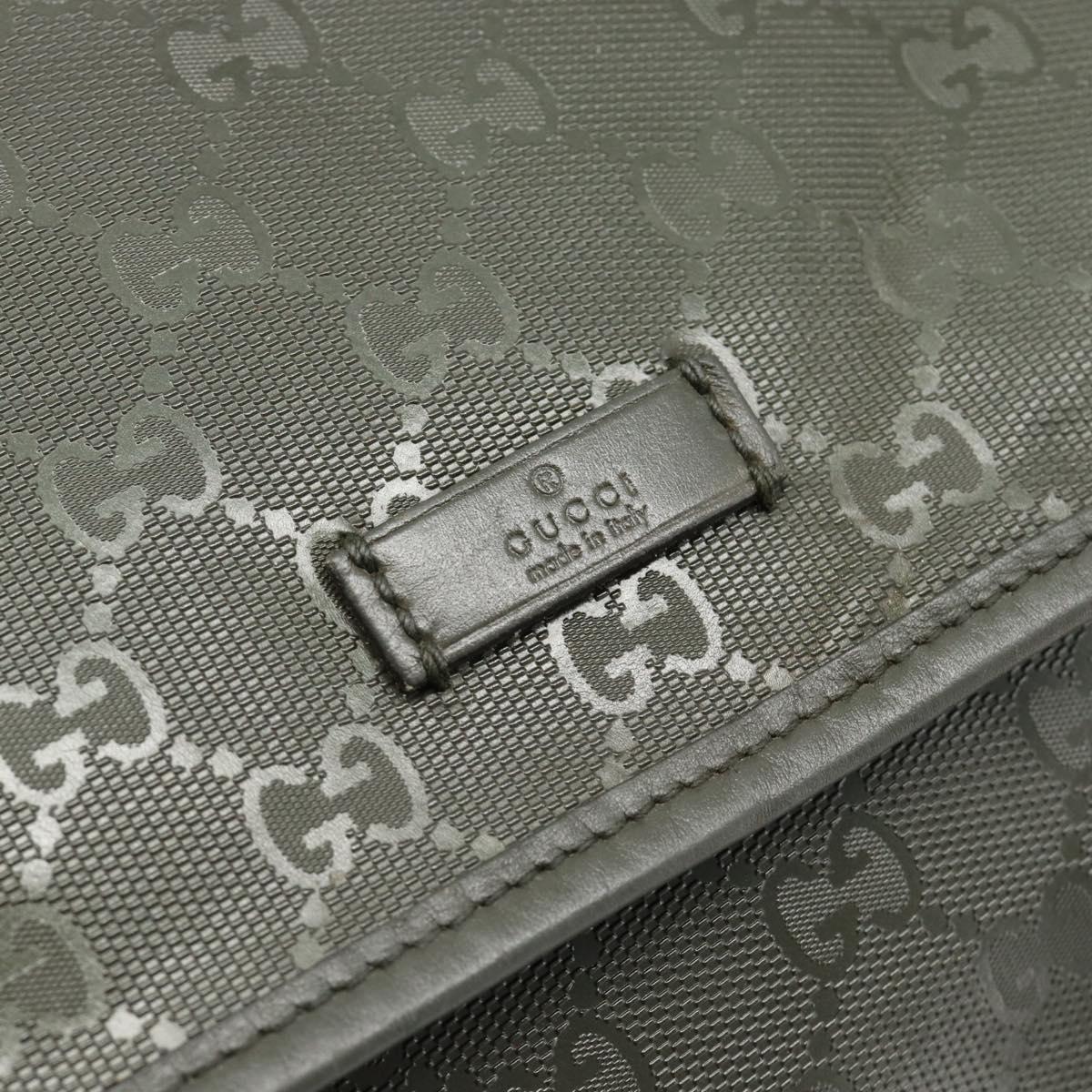 GUCCI GG Implementation Shoulder Bag PVC Green Silver 201732 Auth 183034A