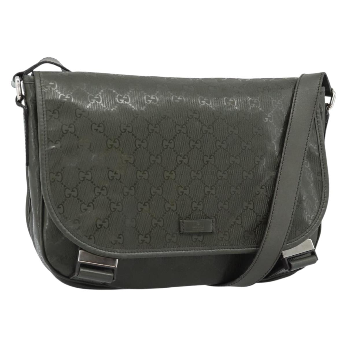 GUCCI GG Implementation Shoulder Bag PVC Green Silver 201732 Auth 183034A