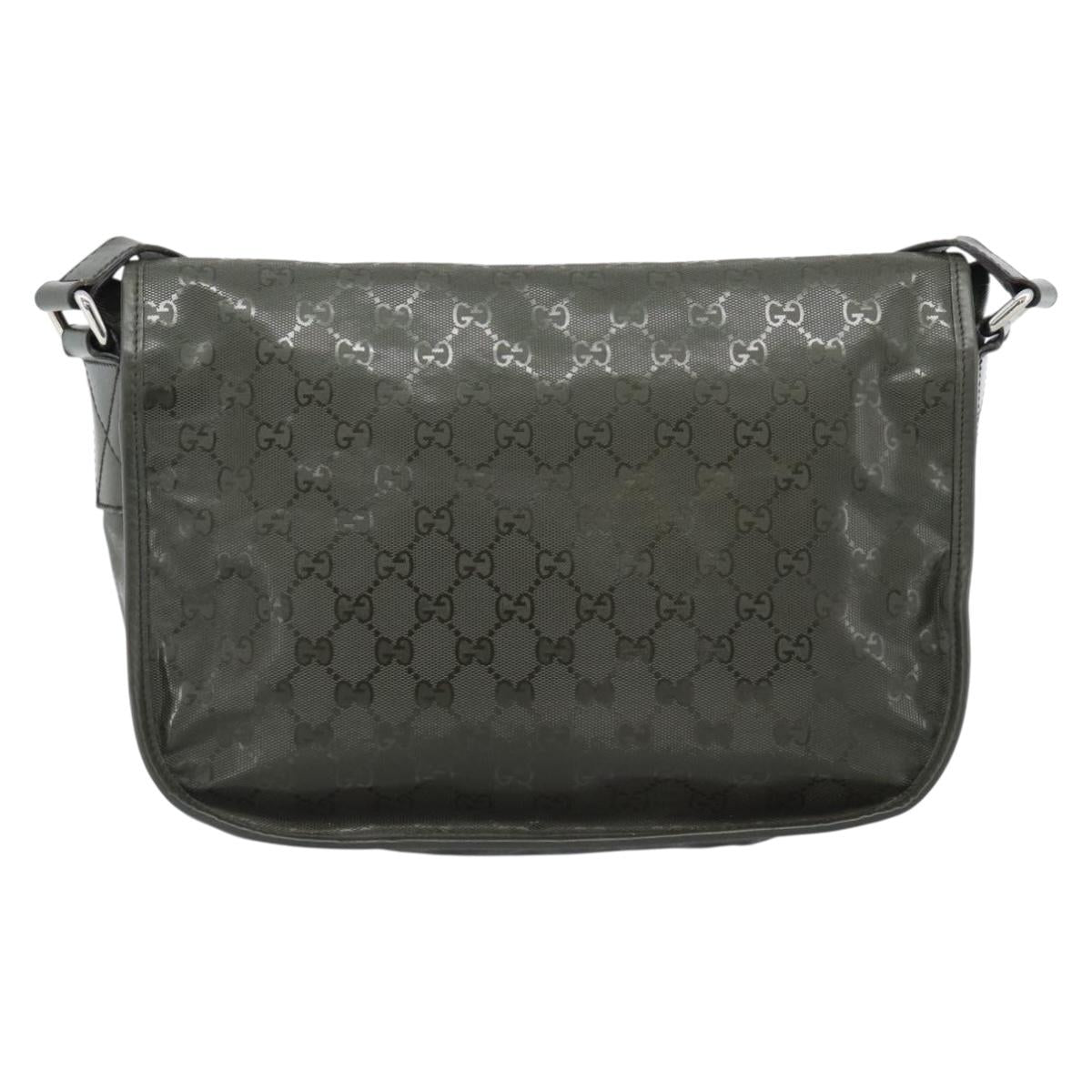 GUCCI GG Implementation Shoulder Bag PVC Green Silver 201732 Auth 183034A