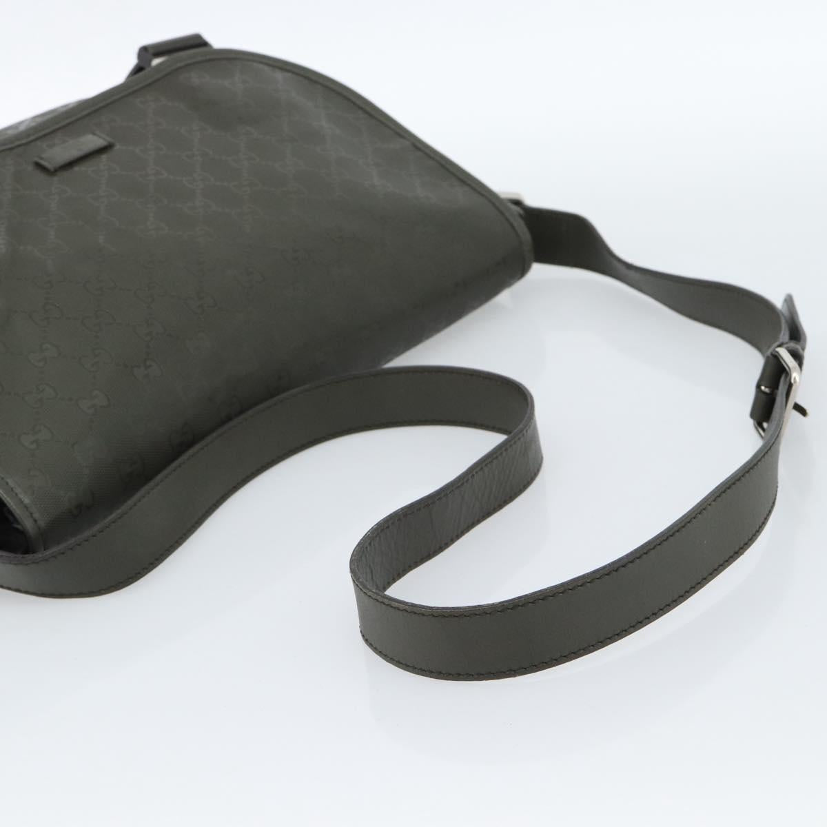 GUCCI GG Implementation Shoulder Bag PVC Green Silver 201732 Auth 183034A