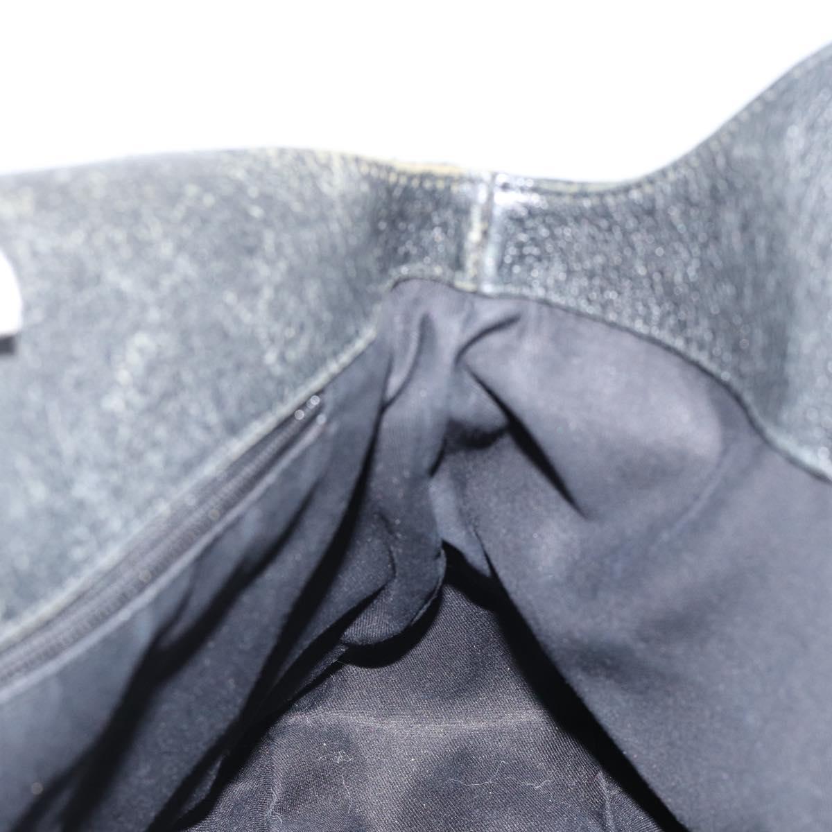 GUCCI GG Canvas Hand Bag Black Silver Auth 183035