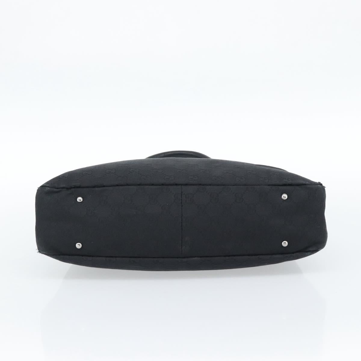 GUCCI GG Canvas Hand Bag Black Silver Auth 183035