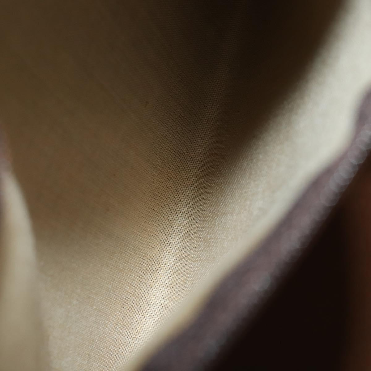 CELINE Macadam Canvas Boston Bag PVC Leather Brown Gold Auth 183045A