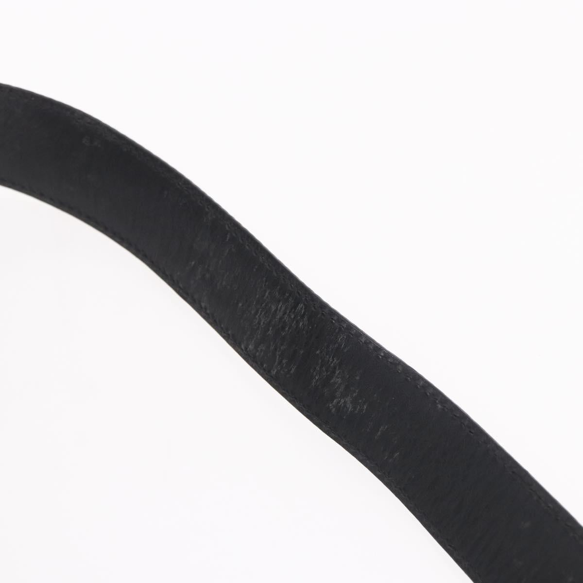 CELINE Macadam Canvas Circle Shoulder Bag PVC Leather Black Gold Auth 183048V