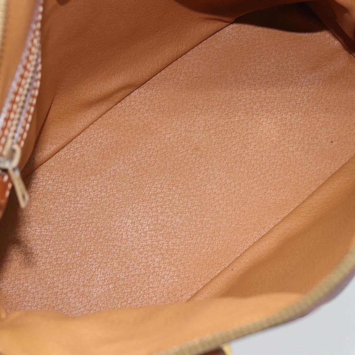CELINE Macadam Canvas Hand Bag PVC Leather 2way Brown Gold Auth 183051