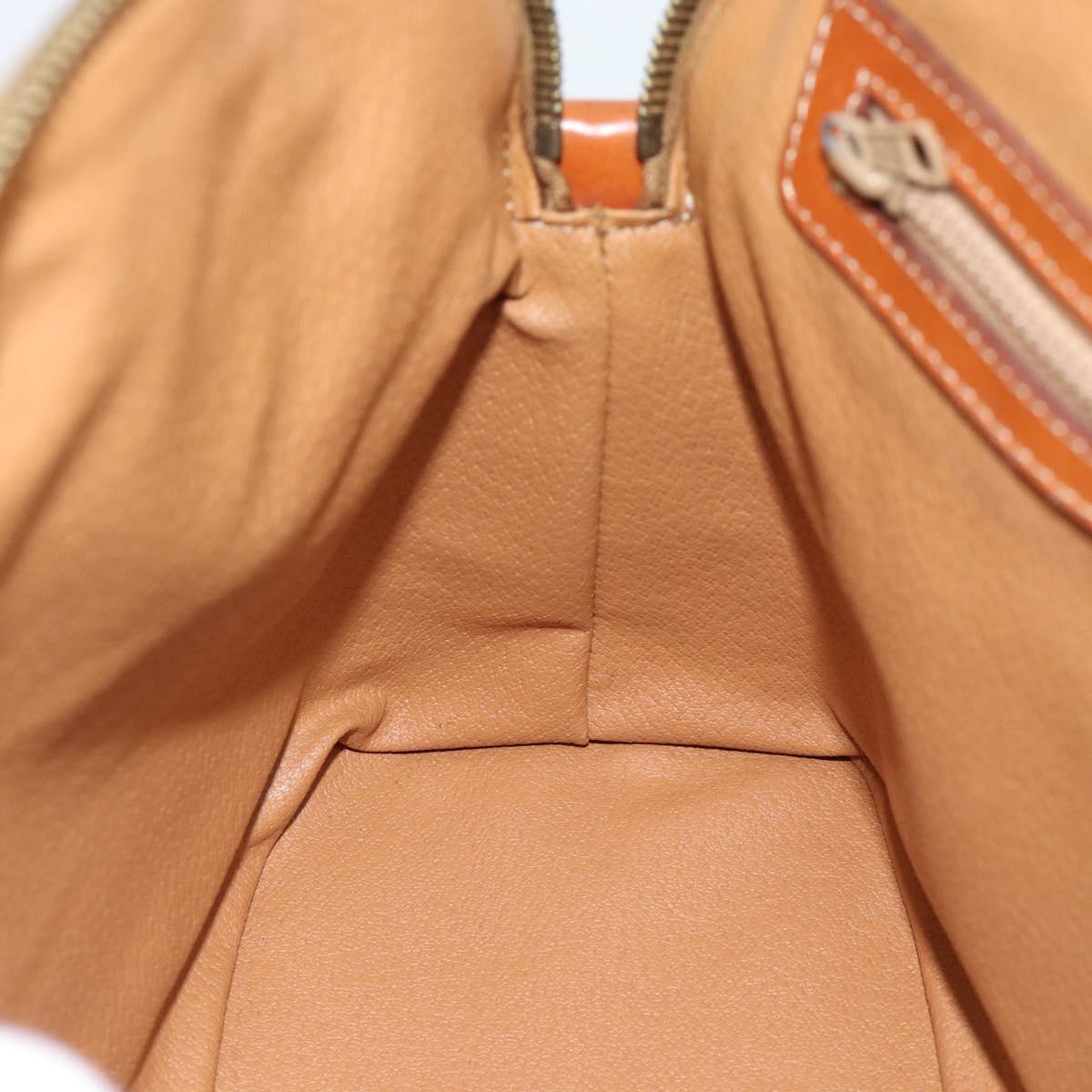 CELINE Macadam Canvas Hand Bag PVC Leather 2way Brown Gold Auth 183051