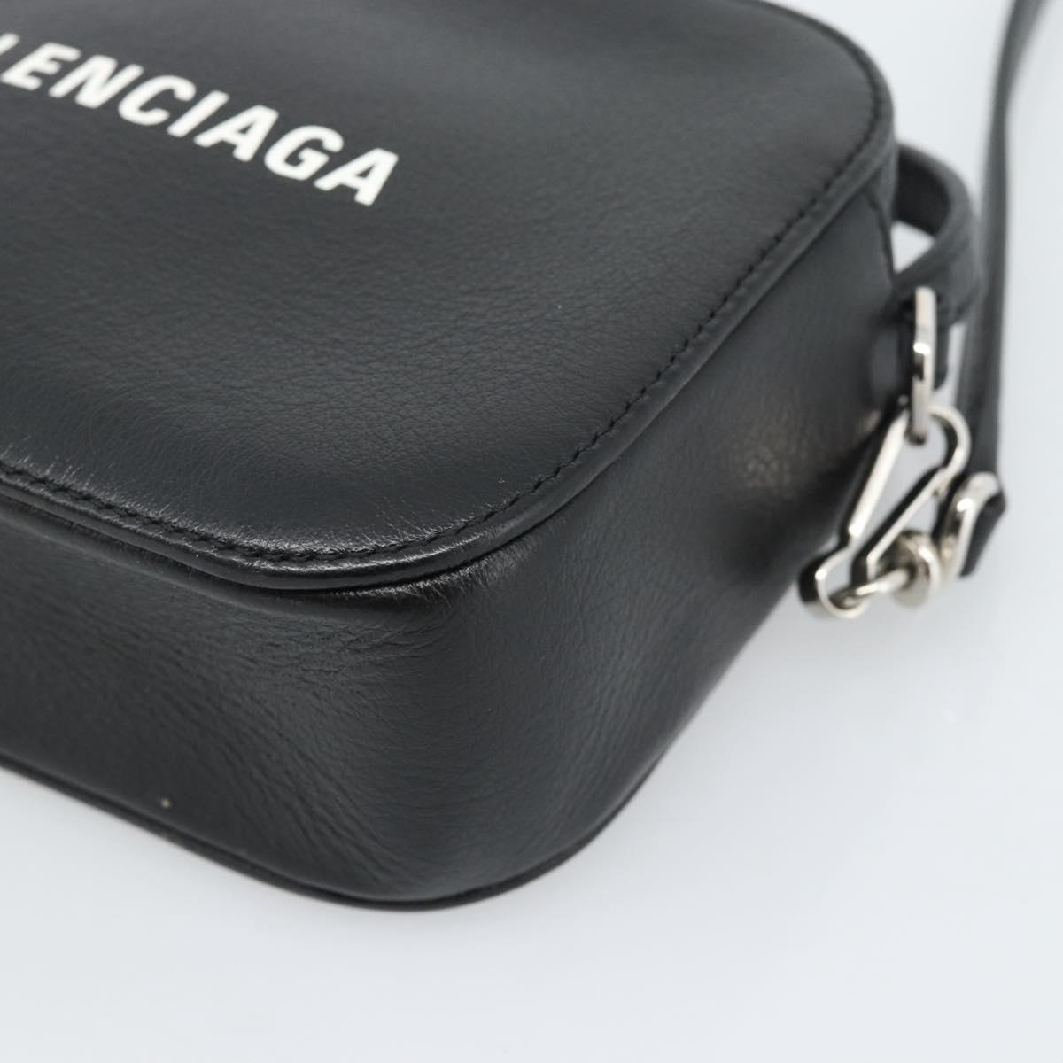 BALENCIAGA Everyday Camera Bag Bag Leather 2way Black Silver 608653 Auth 183054A