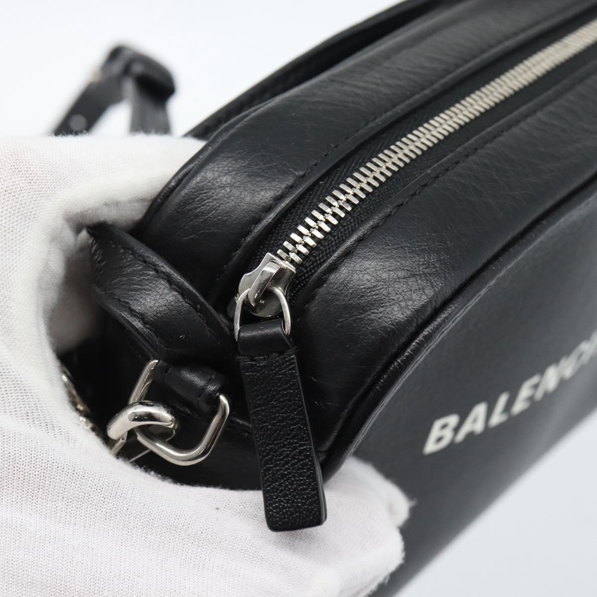 BALENCIAGA Everyday Camera Bag Bag Leather 2way Black Silver 608653 Auth 183054A