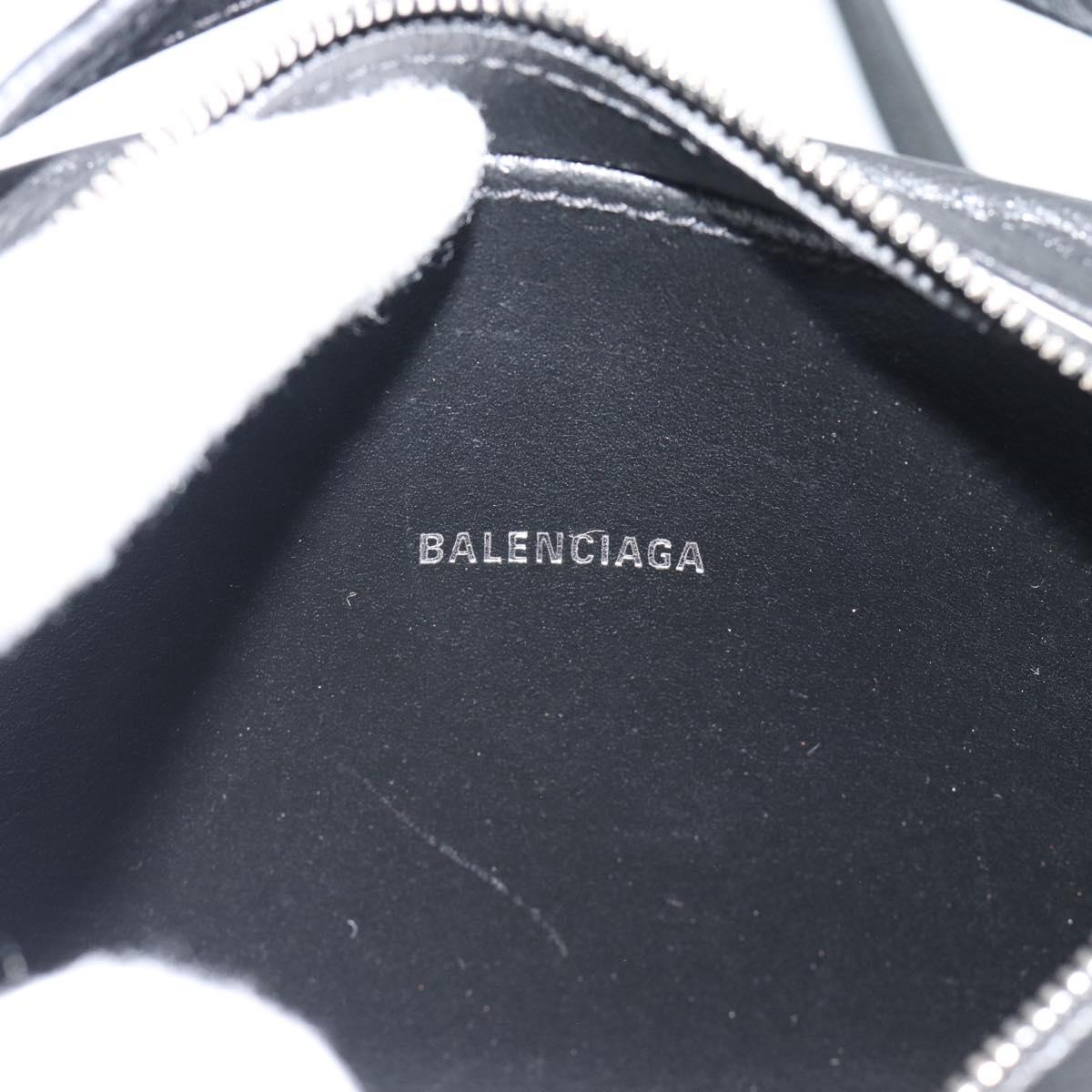 BALENCIAGA Everyday Camera Bag Bag Leather 2way Black Silver 608653 Auth 183054A