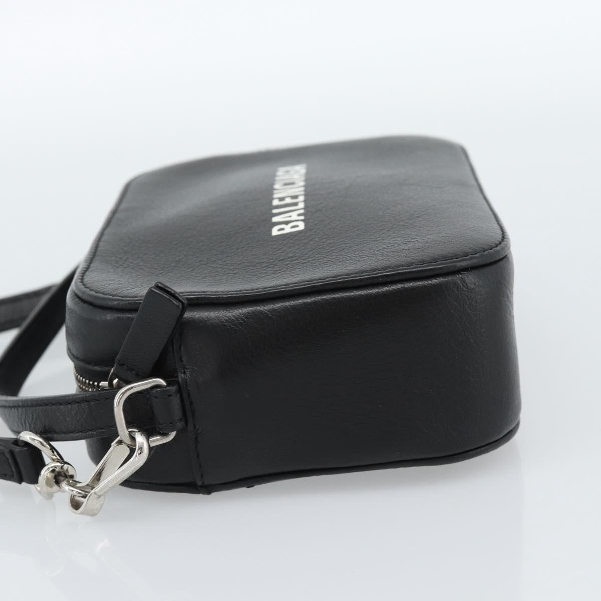 BALENCIAGA Everyday Camera Bag Bag Leather 2way Black Silver 608653 Auth 183054A