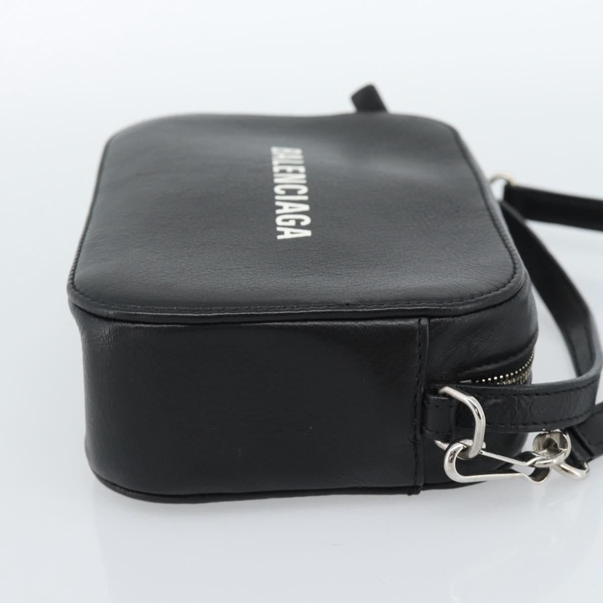 BALENCIAGA Everyday Camera Bag Bag Leather 2way Black Silver 608653 Auth 183054A