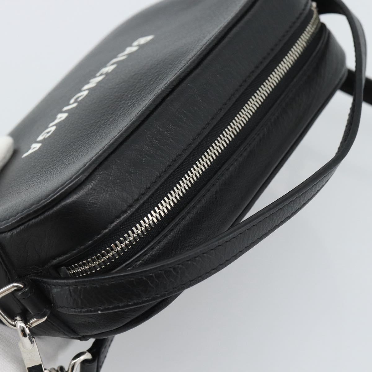 BALENCIAGA Everyday Camera Bag Bag Leather 2way Black Silver 608653 Auth 183054A