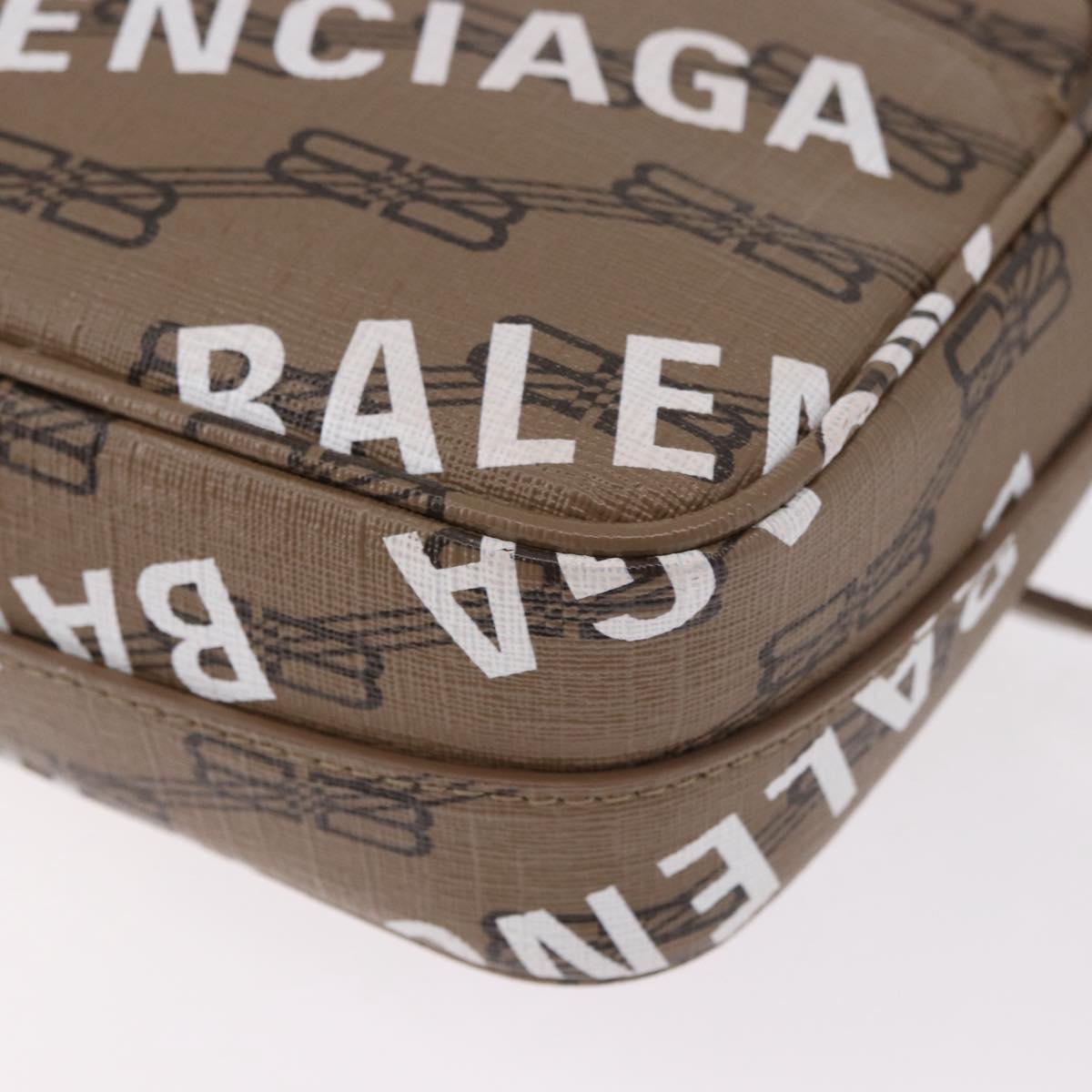 BALENCIAGA Signature Shoulder Bag PVC Beige Gold 702701 Auth 183057M