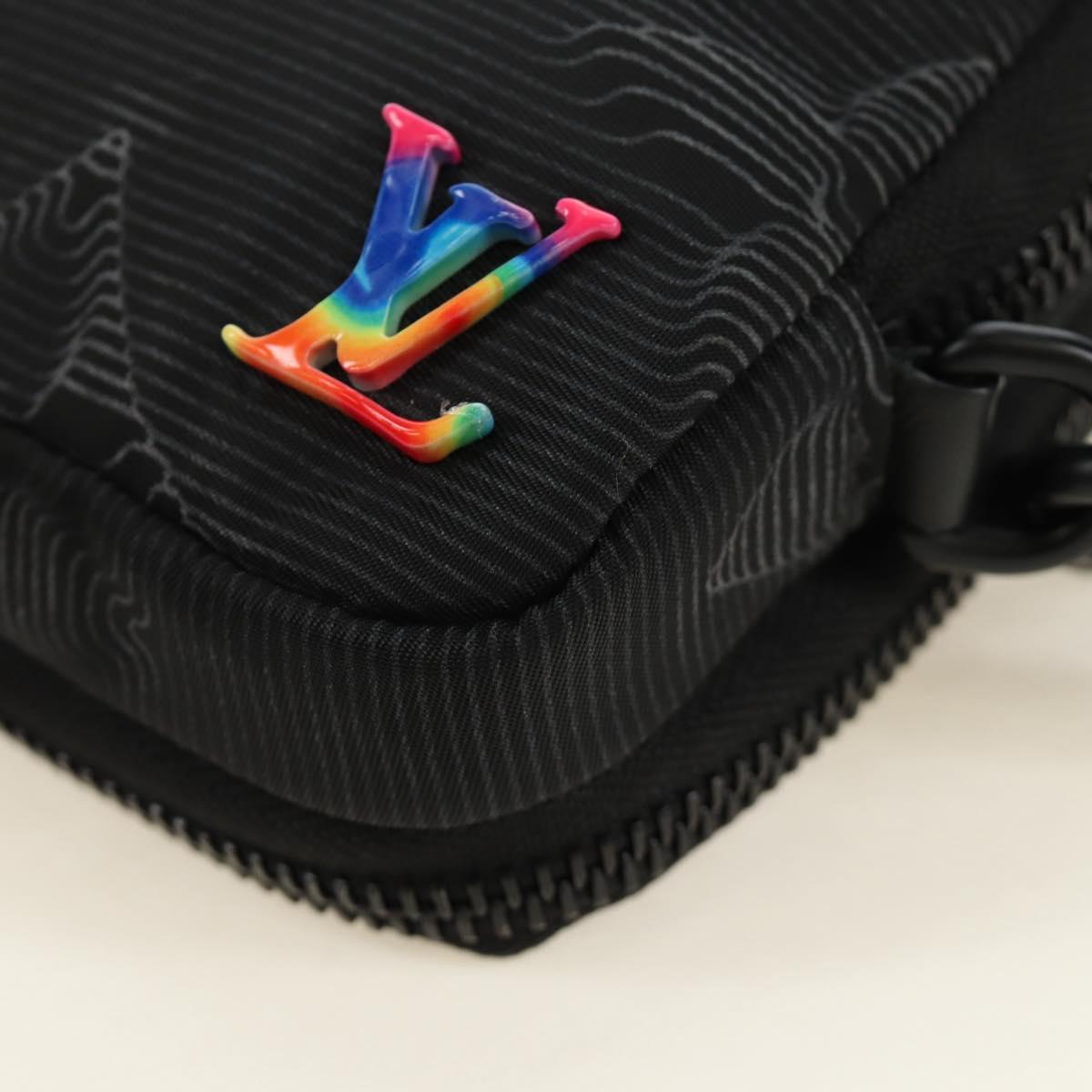 LOUIS VUITTON 3D Monogram Double Phone Pouch Black M80141 LV Auth 183059M
