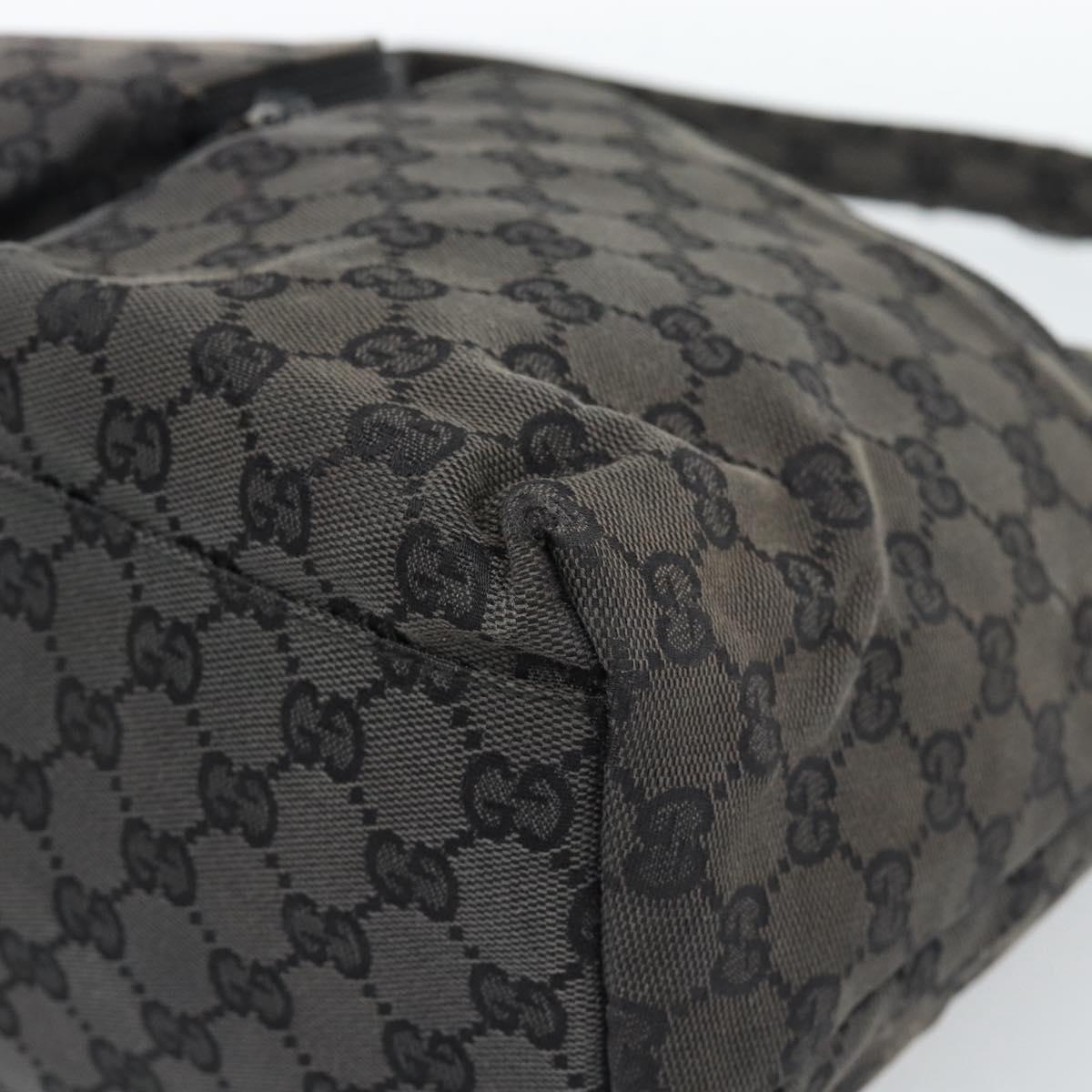 GUCCI GG Canvas Shoulder Bag Black Silver 001 3380 1705 Auth 183064A