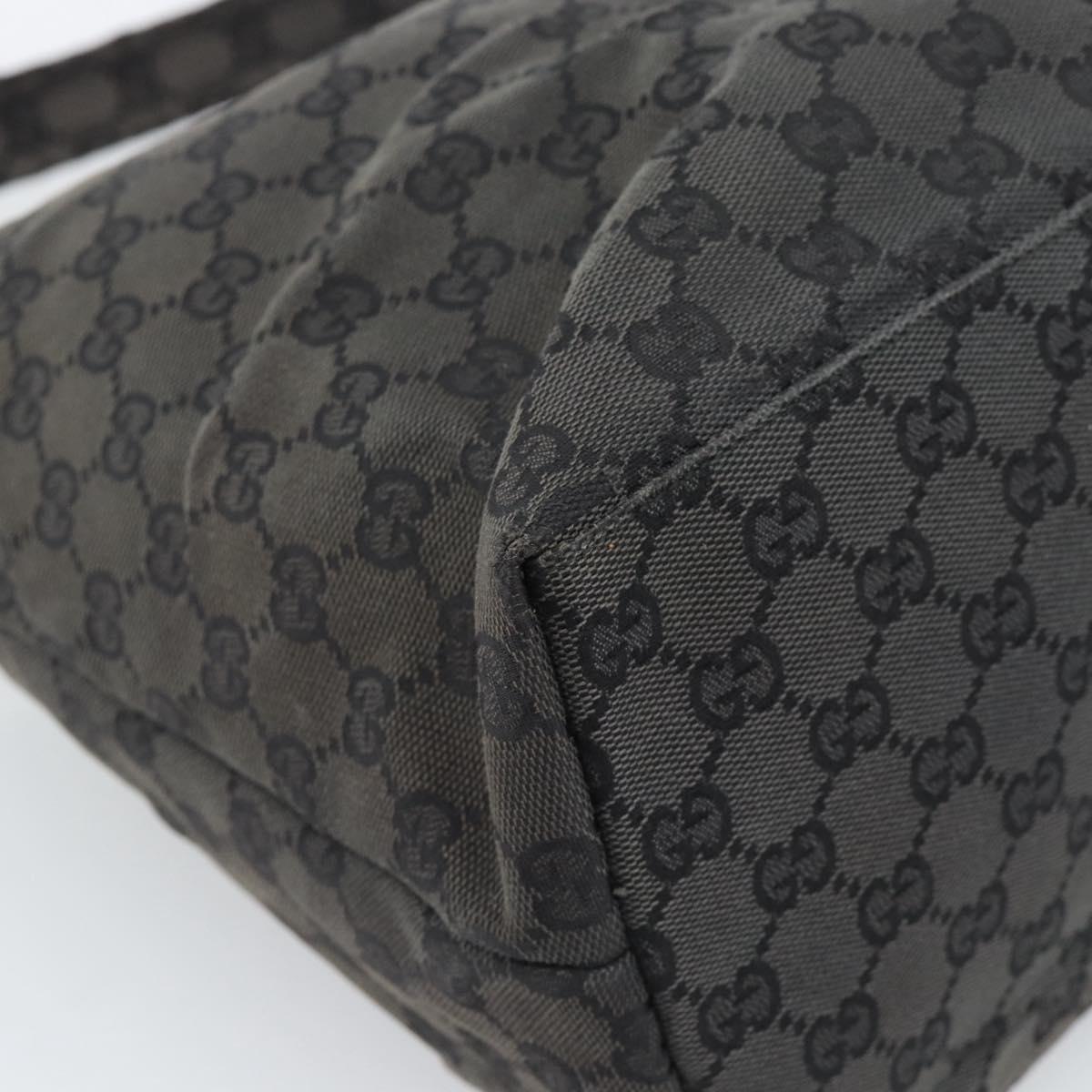 GUCCI GG Canvas Shoulder Bag Black Silver 001 3380 1705 Auth 183064A