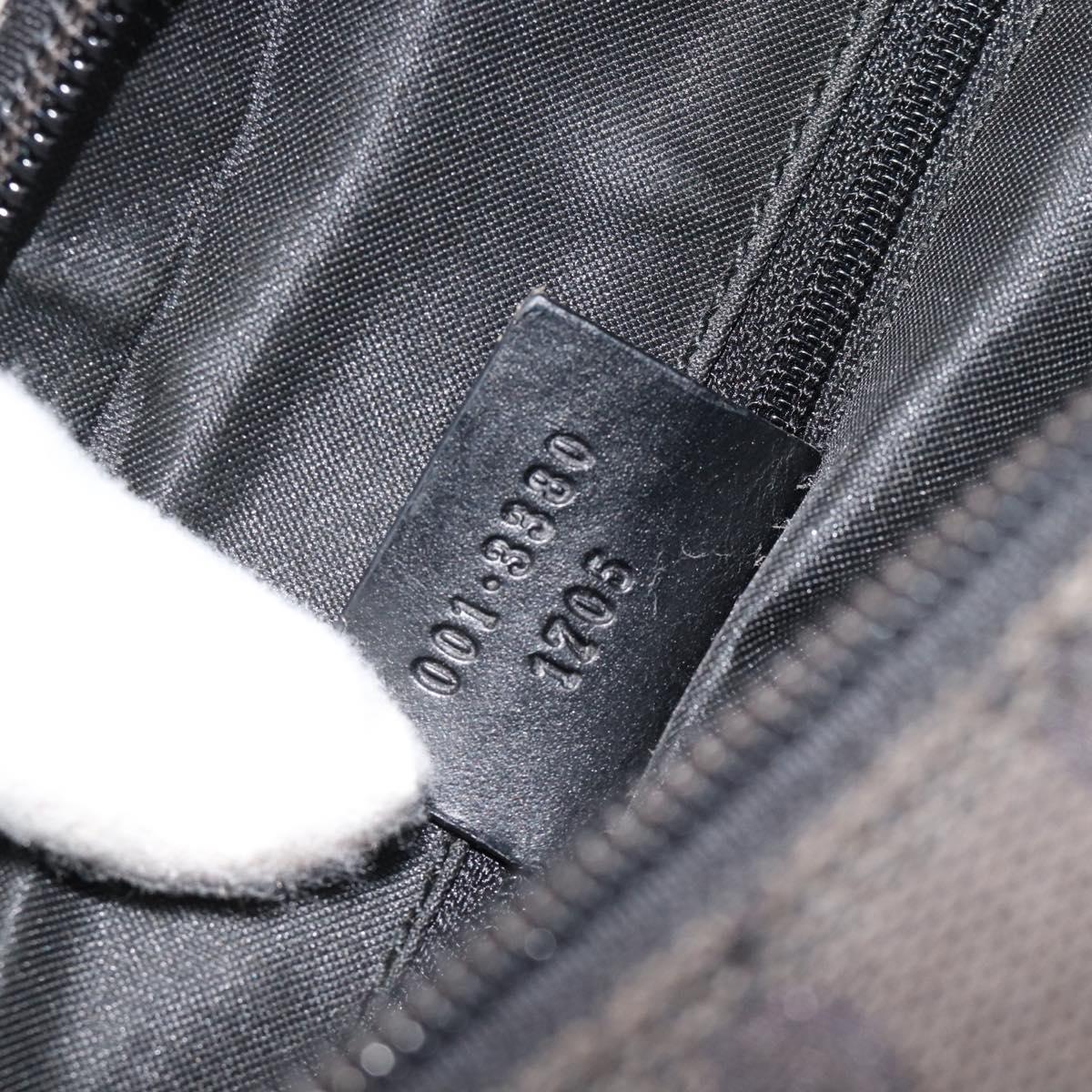 GUCCI GG Canvas Shoulder Bag Black Silver 001 3380 1705 Auth 183064A