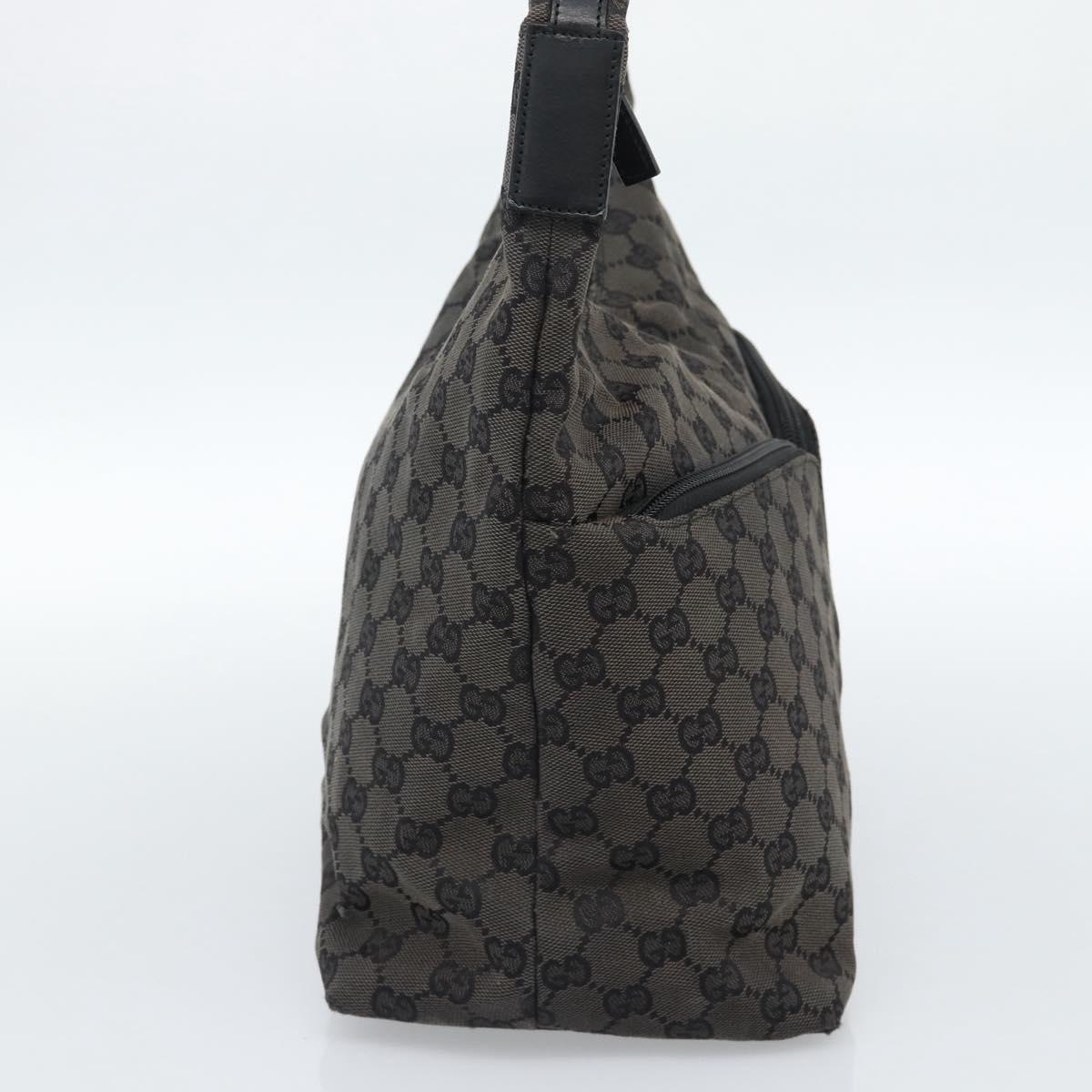 GUCCI GG Canvas Shoulder Bag Black Silver 001 3380 1705 Auth 183064A