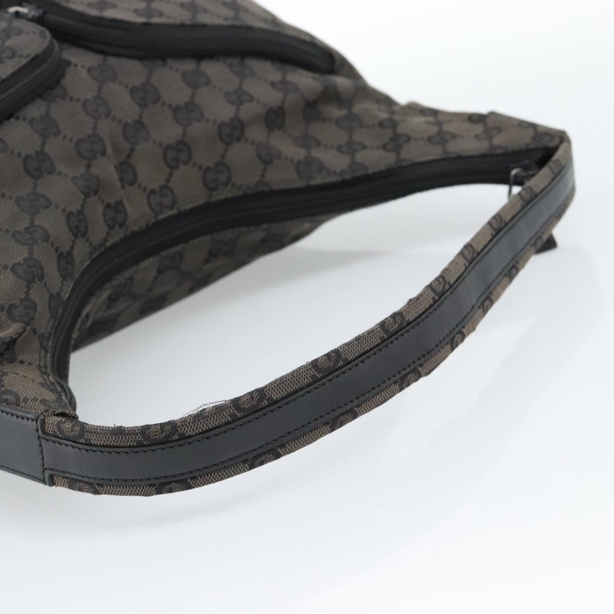 GUCCI GG Canvas Shoulder Bag Black Silver 001 3380 1705 Auth 183064A