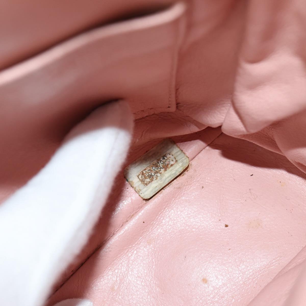 CHANEL Matelasse Chain Shoulder Bag Canvas Pink Gold CC Auth 183065M