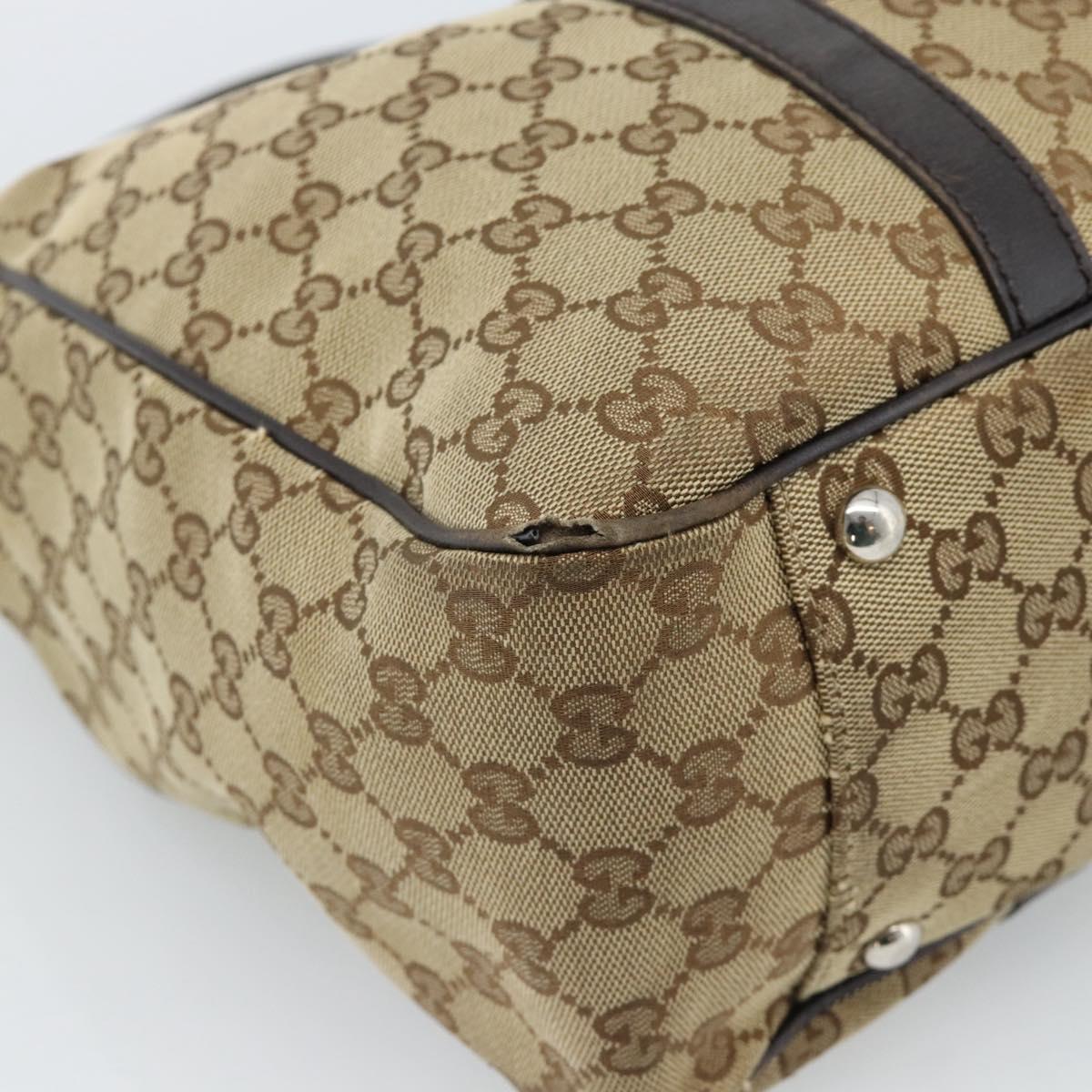 GUCCI GG Canvas Miss GG Tote Bag Beige Gold Silver 232956 Auth 183068