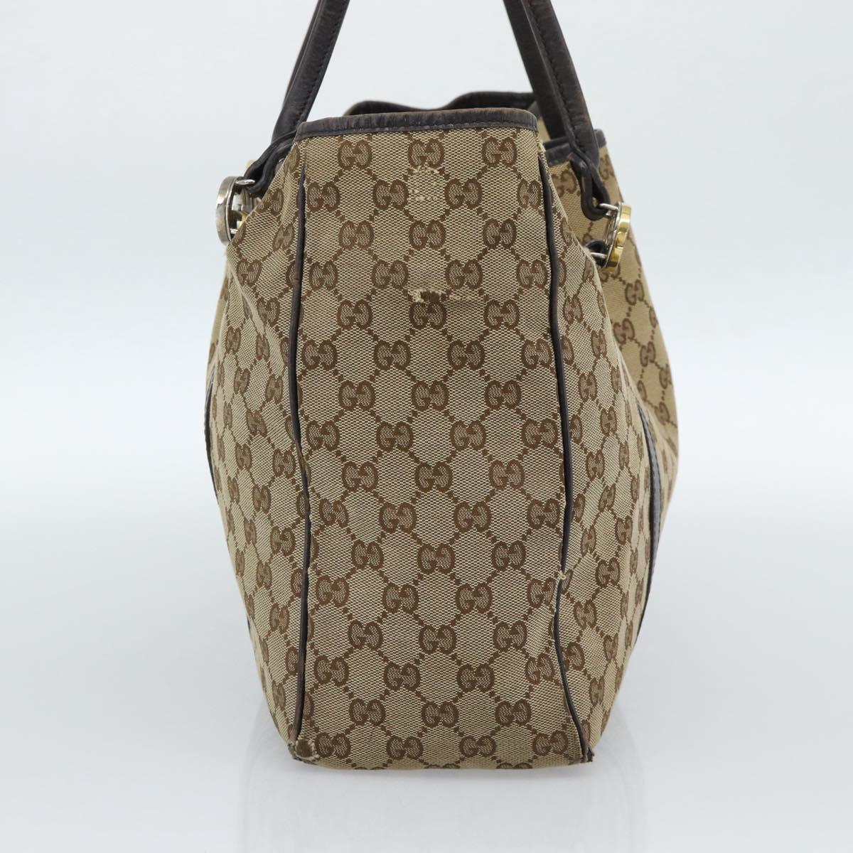 GUCCI GG Canvas Miss GG Tote Bag Beige Gold Silver 232956 Auth 183068