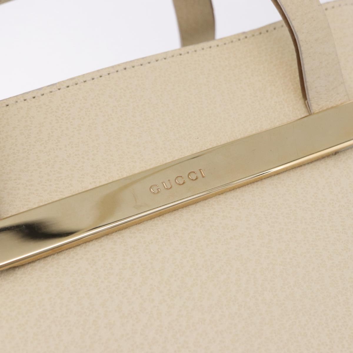 GUCCI Hand Bag Leather Ivory Gold 000 2058 0558 0 Auth 183070