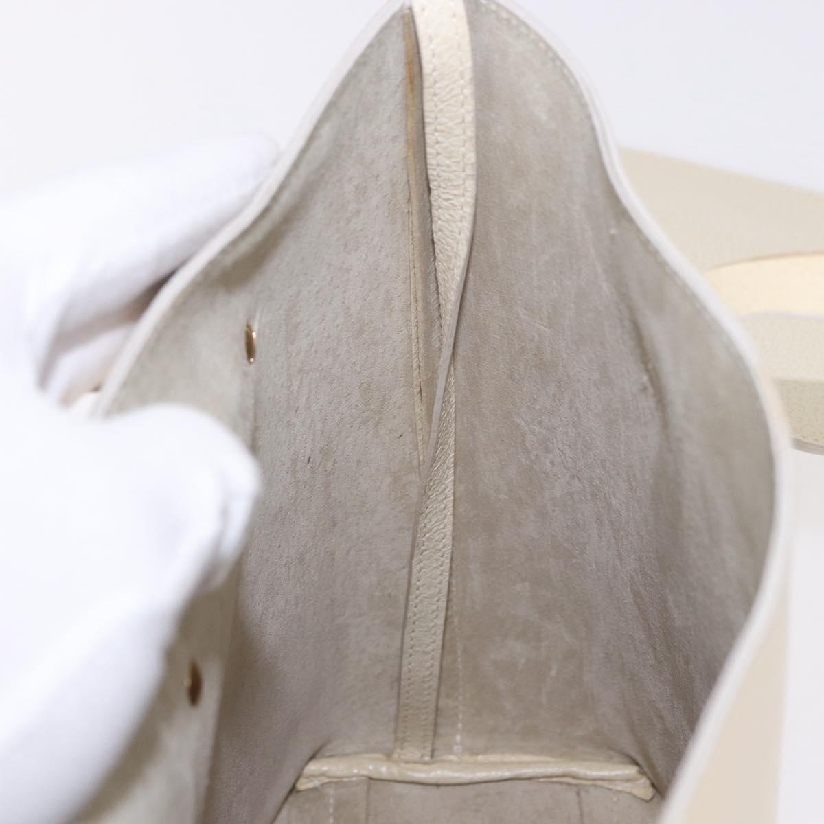 GUCCI Hand Bag Leather Ivory Gold 000 2058 0558 0 Auth 183070