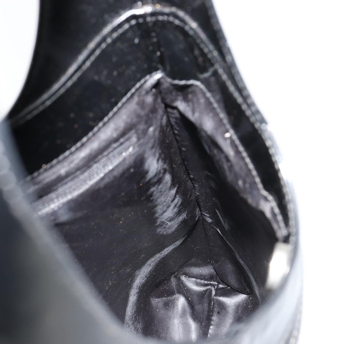 GUCCI Shoulder Bag Patent Leather Black Silver 002 2113 0416 Auth 183078