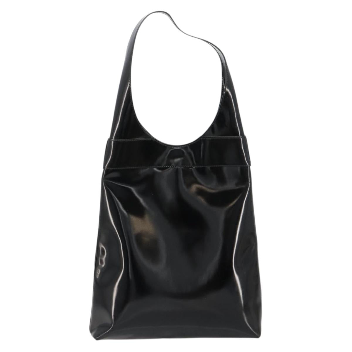 GUCCI Shoulder Bag Patent Leather Black Silver 002 2113 0416 Auth 183078