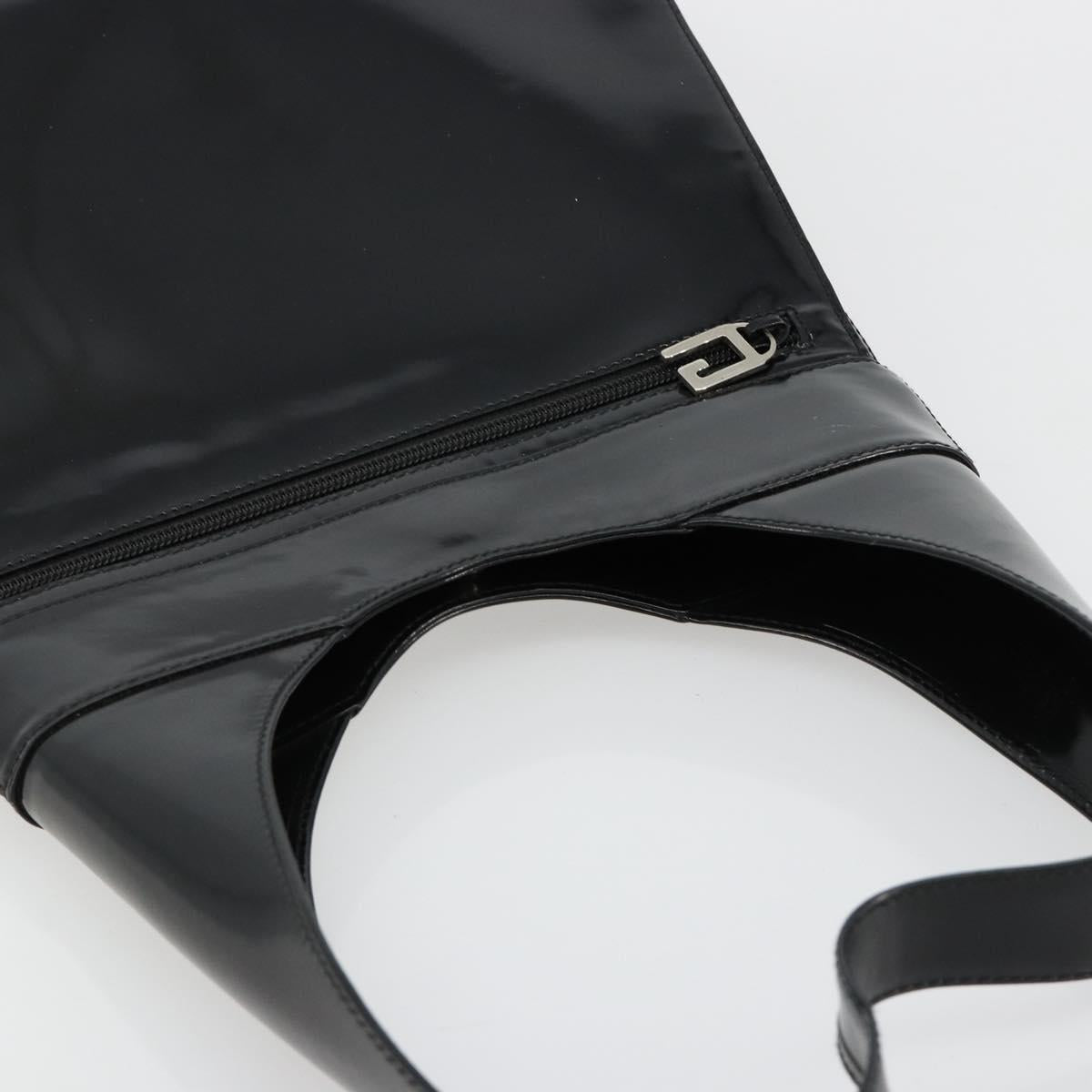GUCCI Shoulder Bag Patent Leather Black Silver 002 2113 0416 Auth 183078