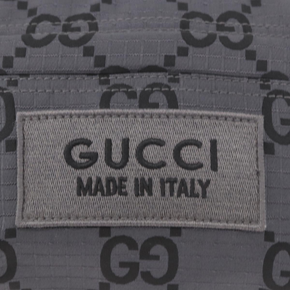 GUCCI GG Canvas Waist bag Gray Silver 767934 Auth 183092M