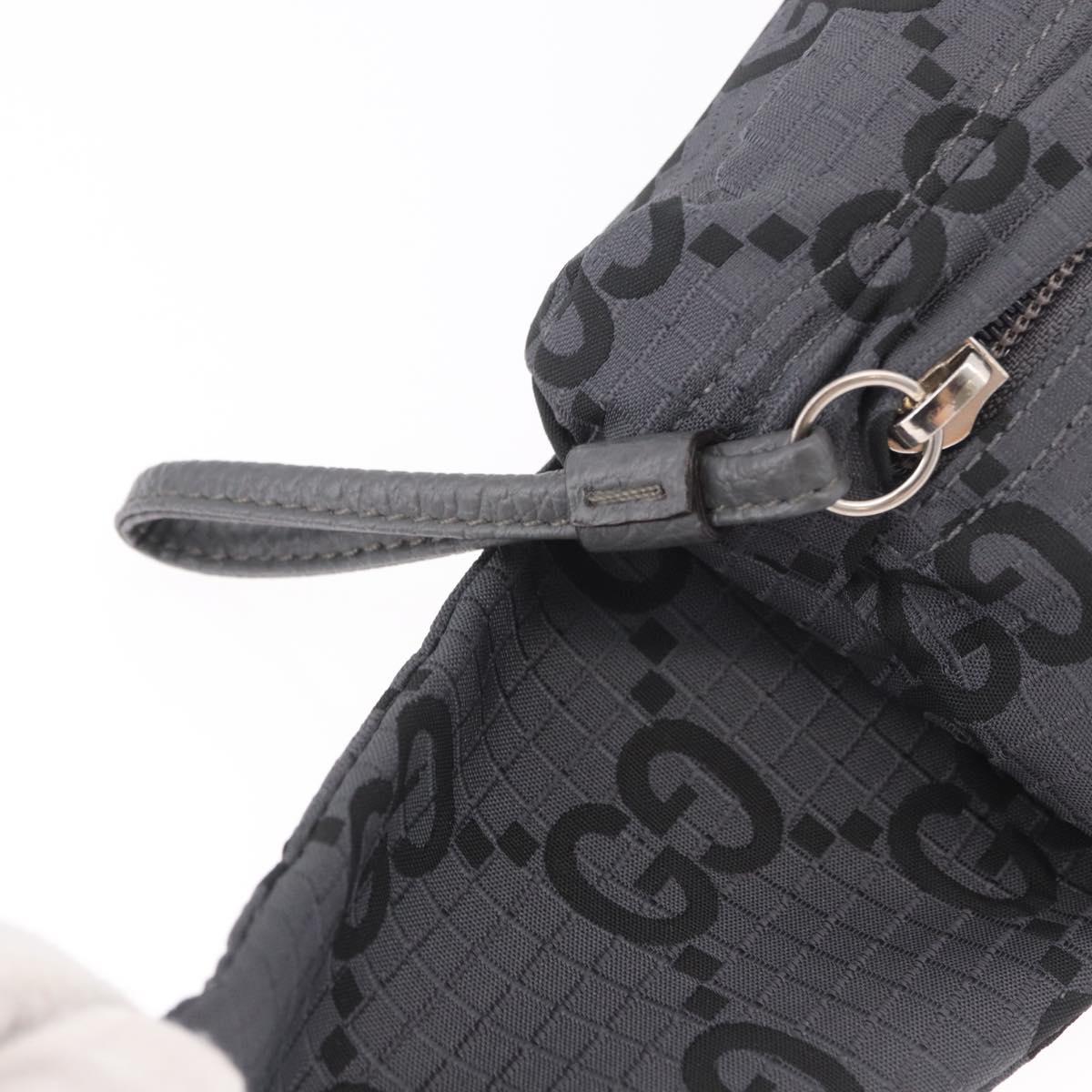 GUCCI GG Canvas Waist bag Gray Silver 767934 Auth 183092M