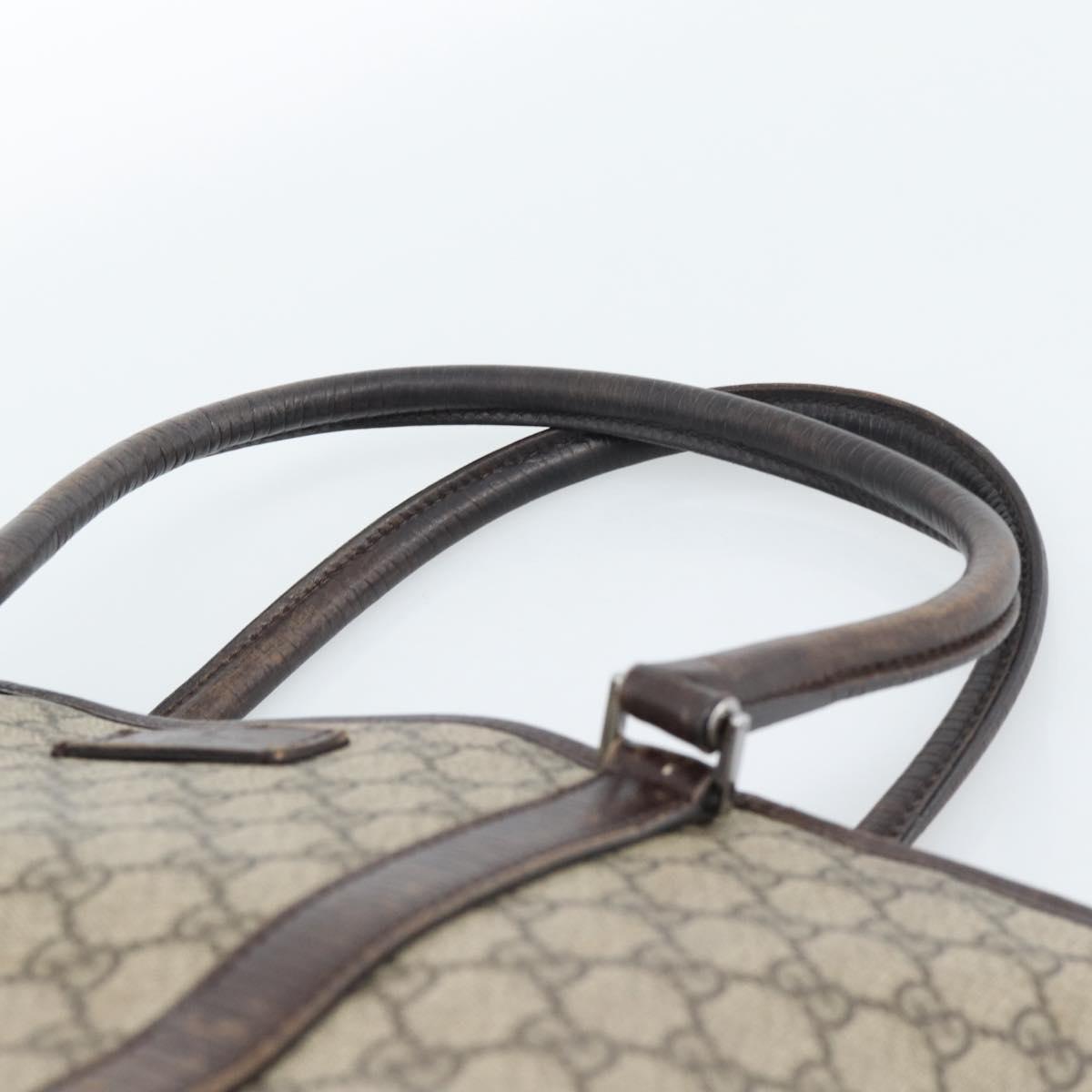 GUCCI GG Supreme Tote Bag PVC Beige Silver 114595 Auth 183097