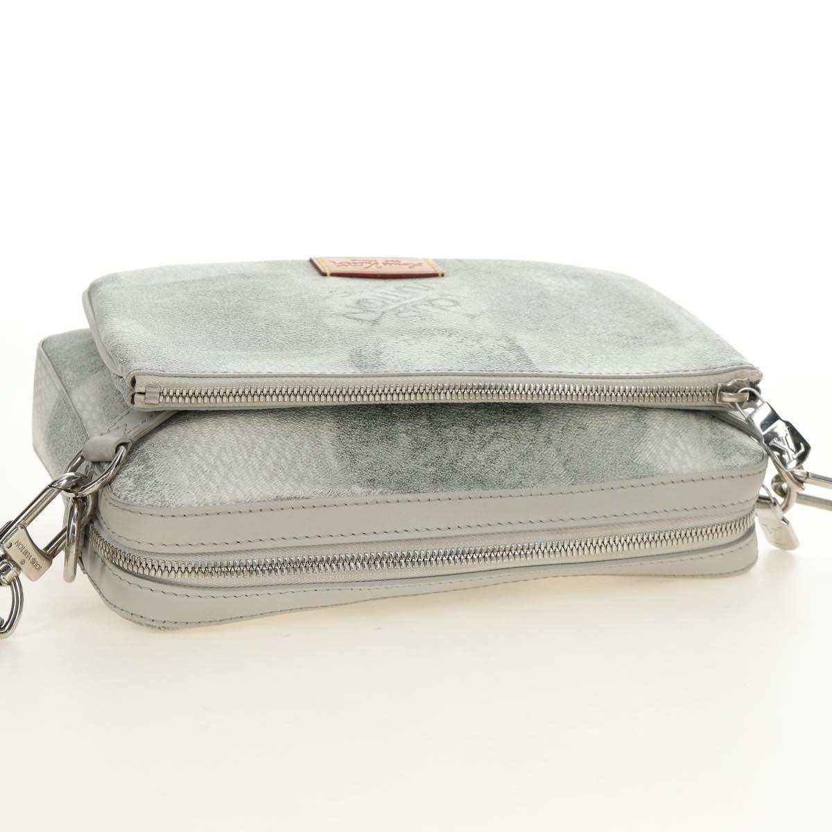 LOUIS VUITTON Damier Salt Trio Messenger Shoulder Bag White N50068 Auth 183100SM