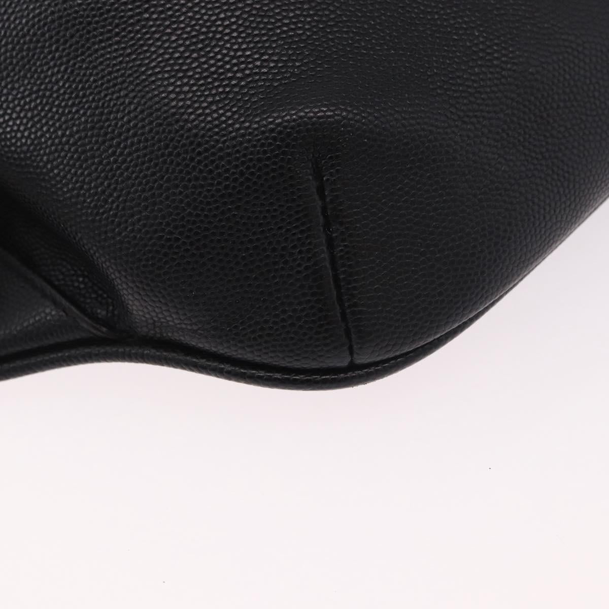 SAINT LAURENT Cassandra Waist Bag Leather Black Gold Auth 183103A