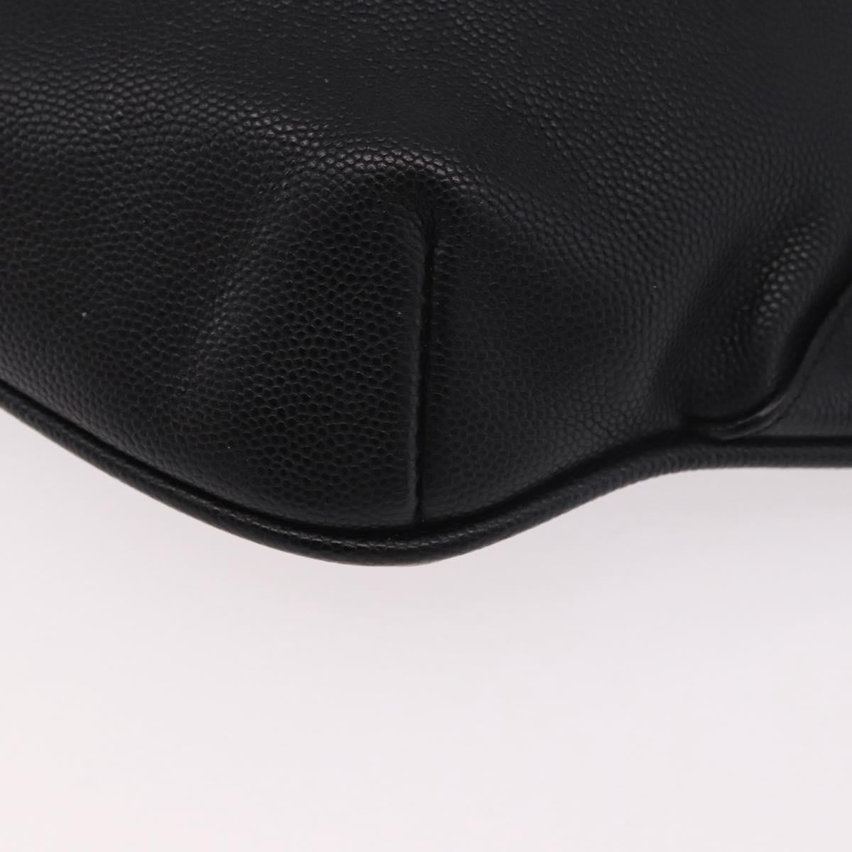 SAINT LAURENT Cassandra Waist Bag Leather Black Gold Auth 183103A