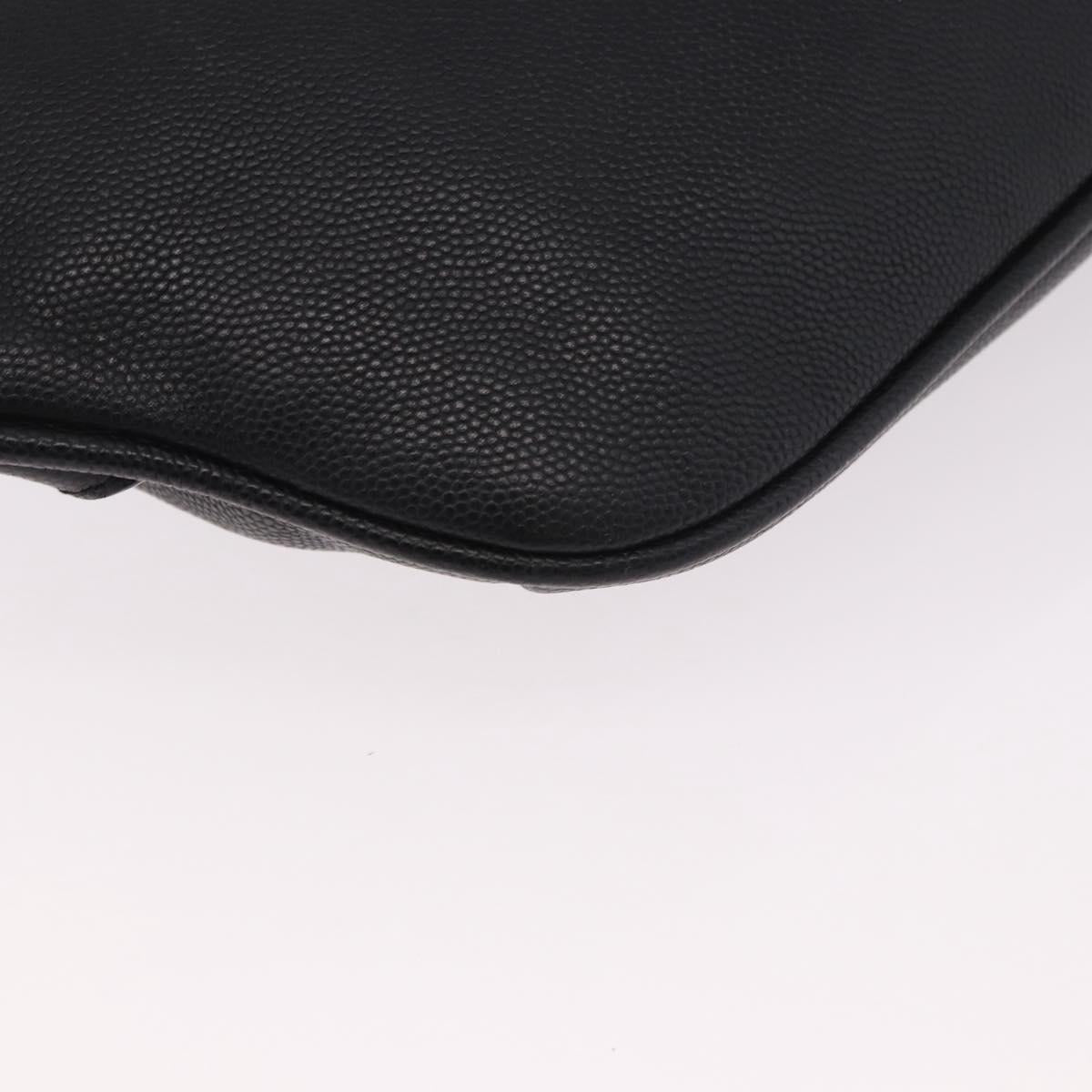 SAINT LAURENT Cassandra Waist Bag Leather Black Gold Auth 183103A
