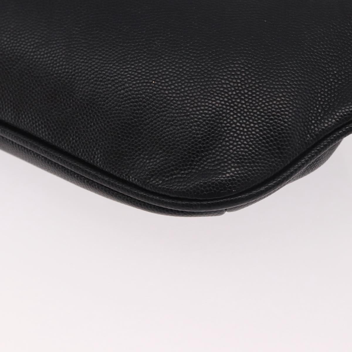 SAINT LAURENT Cassandra Waist Bag Leather Black Gold Auth 183103A