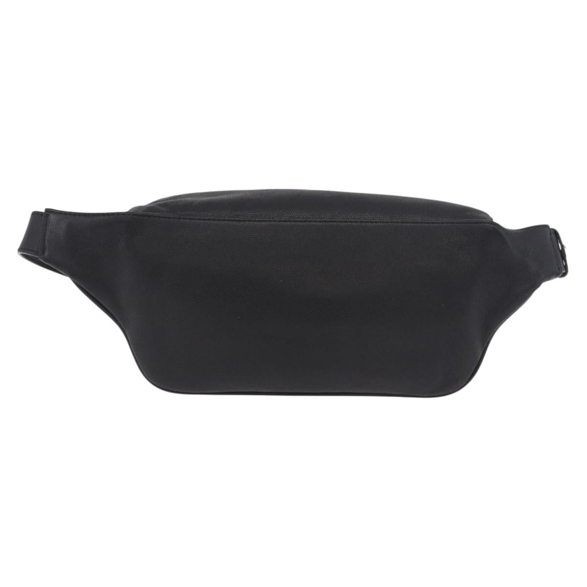 SAINT LAURENT Cassandra Waist Bag Leather Black Gold Auth 183103A