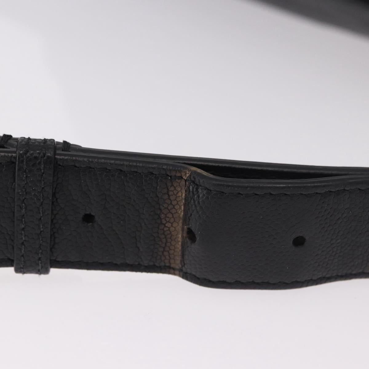 SAINT LAURENT Cassandra Waist Bag Leather Black Gold Auth 183103A