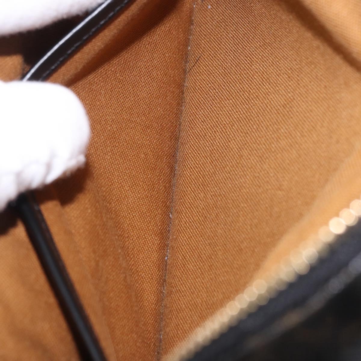 CELINE Triomphe Waist bag PVC Black Gold Auth 183105M