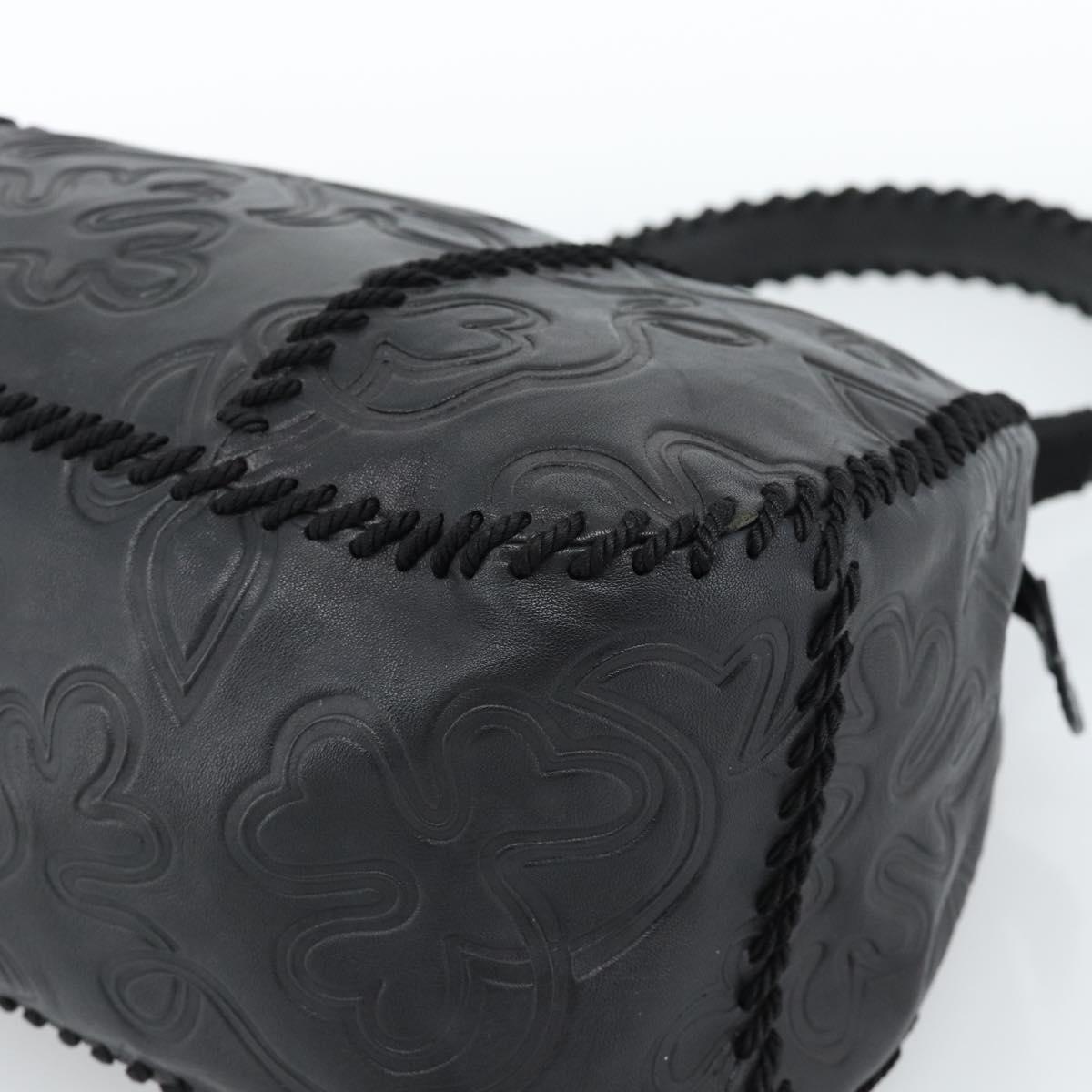PRADA Shoulder Bag Leather Black Auth 183112SM
