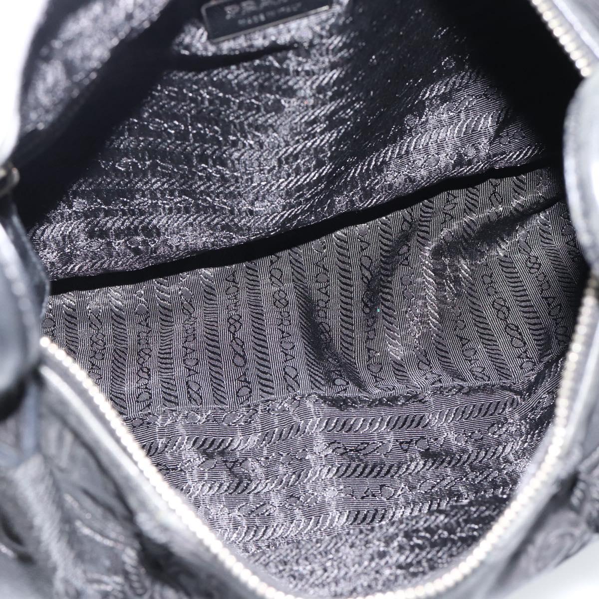 PRADA Shoulder Bag Leather Black Auth 183112SM