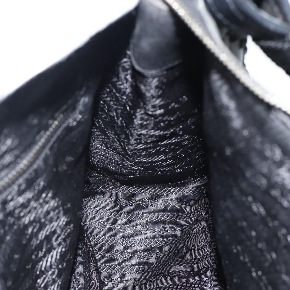 PRADA Shoulder Bag Leather Black Auth 183112SM