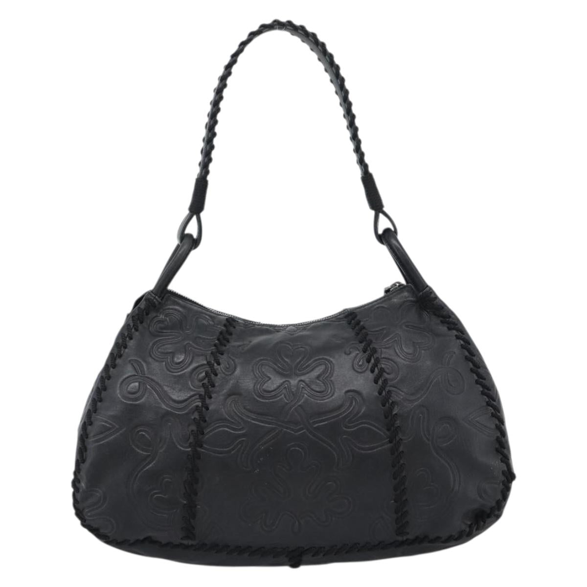 PRADA Shoulder Bag Leather Black Auth 183112SM