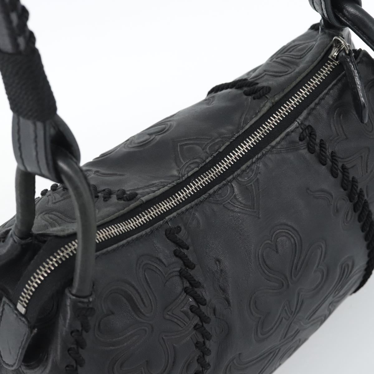 PRADA Shoulder Bag Leather Black Auth 183112SM