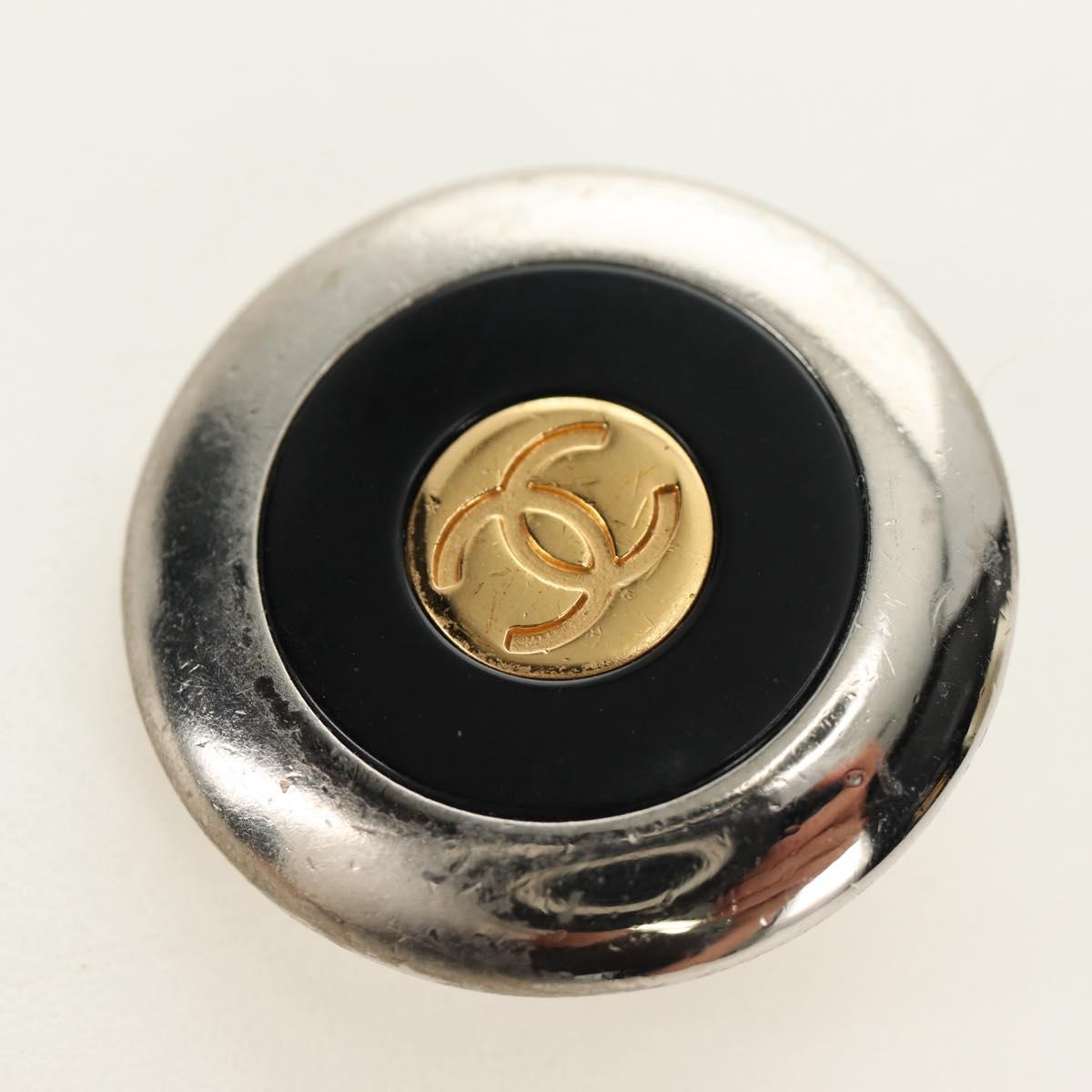 CHANEL COCO Mark Earring metal Silver tone CC Auth 183120M
