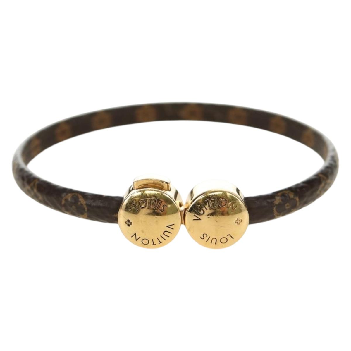 LOUIS VUITTON Monogram Brass Historic Mini Bracelet M6407 LV Auth 183121M